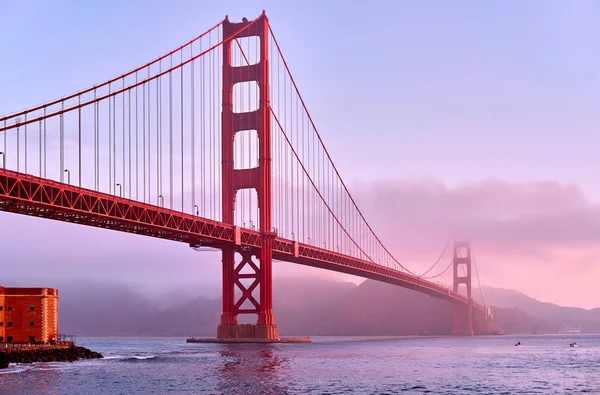 Golden Gate Bridge Vista Fort Point All Alba San Francisco — Foto Stock