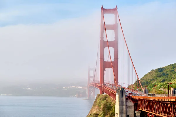 Vista Del Puente Golden Gate Mañana Brumosa San Francisco California — Foto de Stock