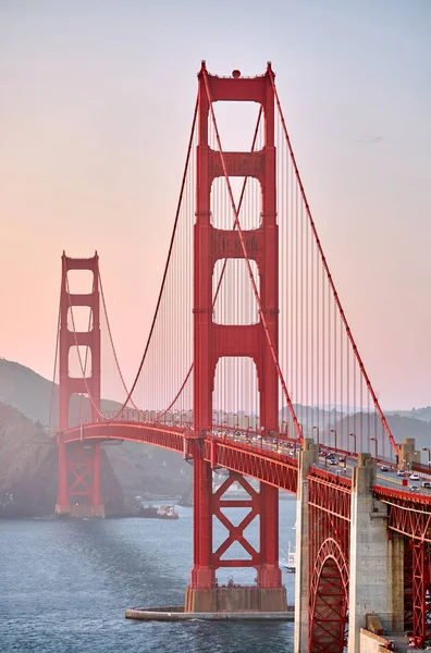 Golden Gate Bridge Pohled Golden Gate Overlook Při Západu Slunce — Stock fotografie