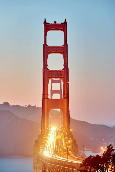 Golden Gate Bridge Vista Desde Golden Gate Vista Atardecer San — Foto de Stock