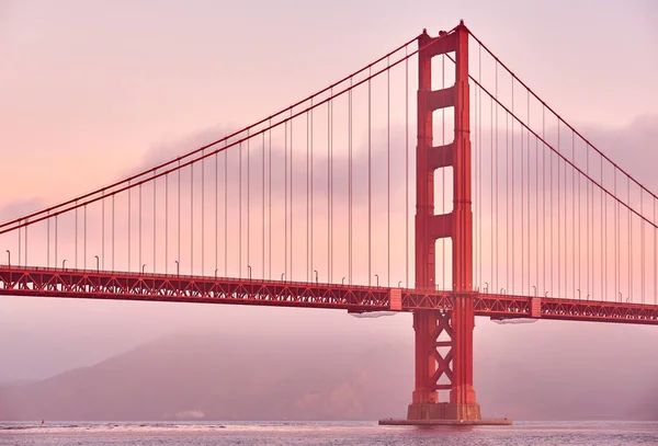 Вид Мост Голден Гейт Форт Пойнт Восходе Солнца Сан Франциско — стоковое фото