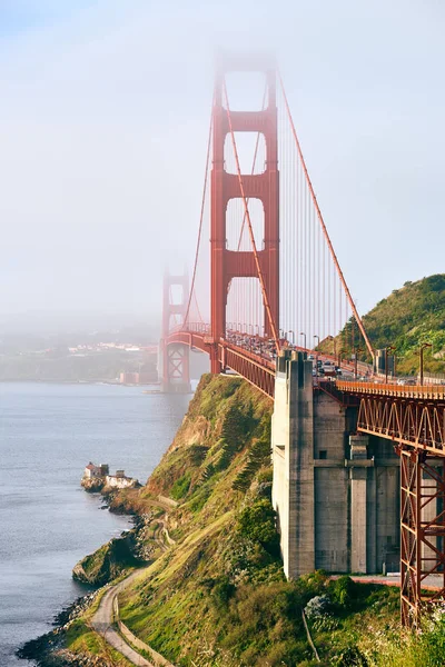 Vista Del Puente Golden Gate Mañana Brumosa San Francisco California — Foto de Stock