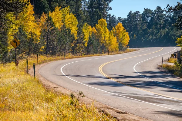 Sezon Zmienia Się Jesieni Zimy Autostrady Colorado Stany Zjednoczone Ameryki — Zdjęcie stockowe