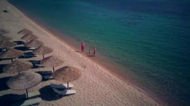 Sahilde hava aile atış, Sithonia, Yunanistan