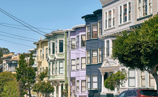 Casas Estilo Vitoriano Bairro Haight Ashbury São Francisco Califórnia Eua — Fotografia de Stock