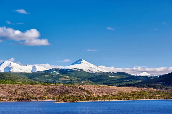 Dillon Reservoir Swan Mountain Nieve Otoño Montañas Rocosas Colorado —  Fotos de Stock