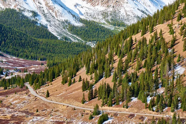 Veduta Dell Autostrada Colorado Montagne Autunno Stati Uniti — Foto Stock