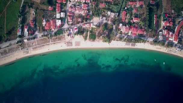 Güzel Plaj Hava Atış Sithonia Yunanistan — Stok video