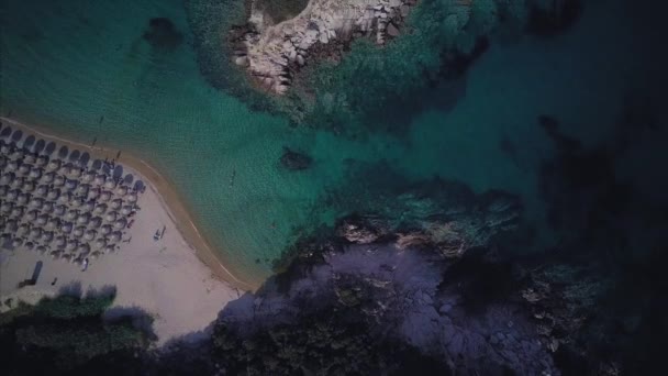 Lindo Tiro Aéreo Praia Sithonia Grécia — Vídeo de Stock