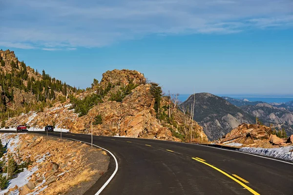 툰드라 바위와 마운틴 공원은 콜로라도 미국에에서 지도로 고속도로 — 스톡 사진