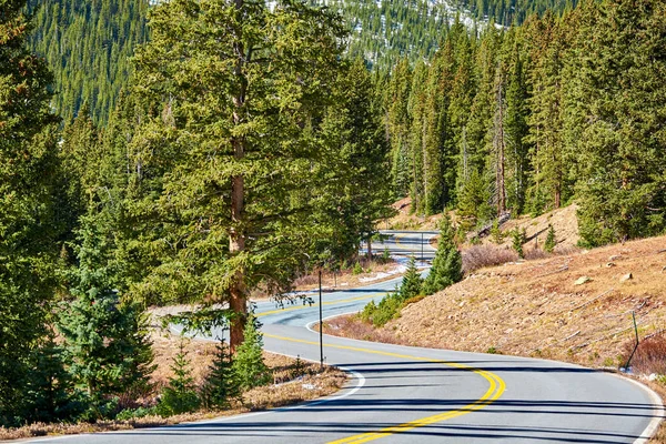 Prázdná Dálnice Colorado Rocky Mountains Podzim Usa — Stock fotografie
