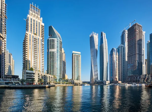 Vista Dubai Marina Arranha Céus Emirados Árabes Unidos — Fotografia de Stock