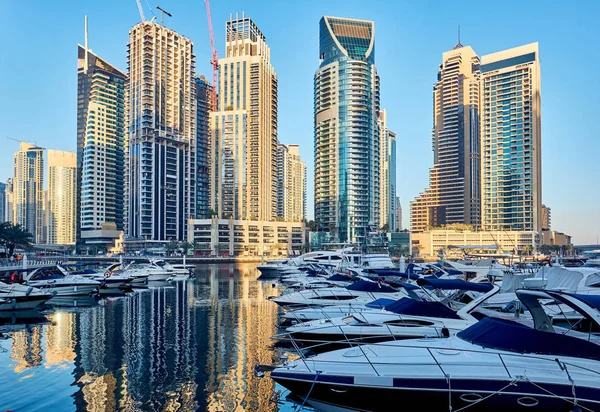 Vista Dubai Marina Arranha Céus Emirados Árabes Unidos — Fotografia de Stock