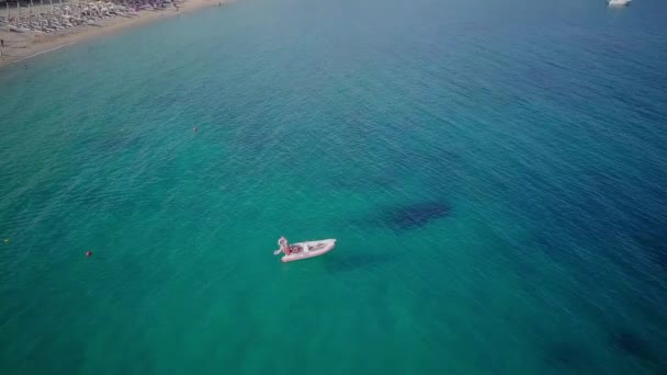 Piękna Plaża Aerial Strzał Sithonia Grecja — Wideo stockowe