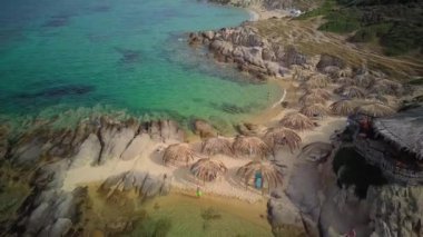 Atış, Sithonia, Yunanistan çalışma dron kayalık plaj hava dostum