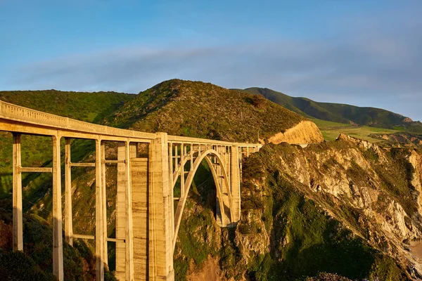 Bixby Creek Bridge Tramonto Big Sur Area California Usa — Foto Stock