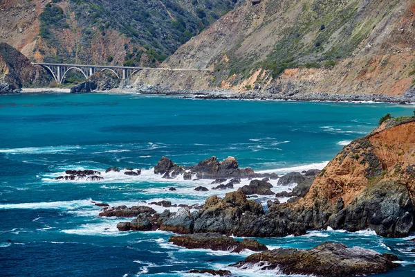 Costa Rocciosa Del Pacifico Big Creek Bridge California Usa — Foto Stock