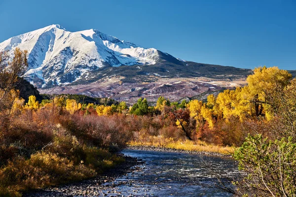 Höstlandskap Mount Sopris Colorado Klippiga Bergen Usa — Stockfoto