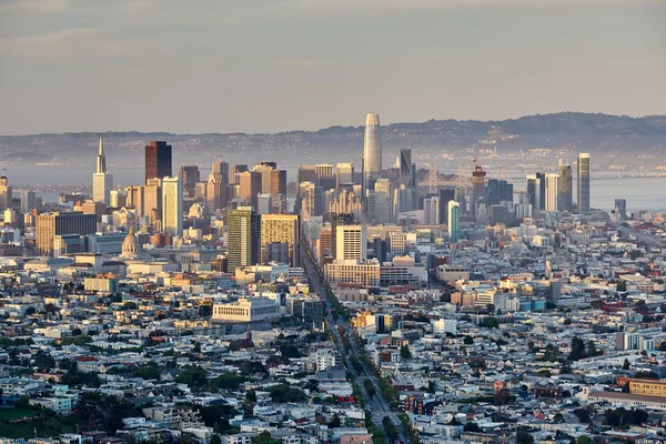 Widok Twin Peaks San Francisco Skyline California Stany Zjednoczone Ameryki — Zdjęcie stockowe