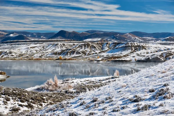 Vinterlandskap Med Wolford Berg Reservoar Colorado Usa — Stockfoto