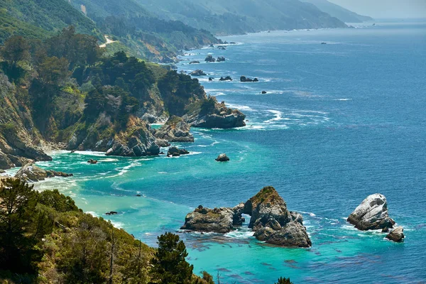 Γραφική Θέα Του Τοπίου Ακτή Του Ειρηνικού Στην Καλιφόρνια Ηπα — Φωτογραφία Αρχείου