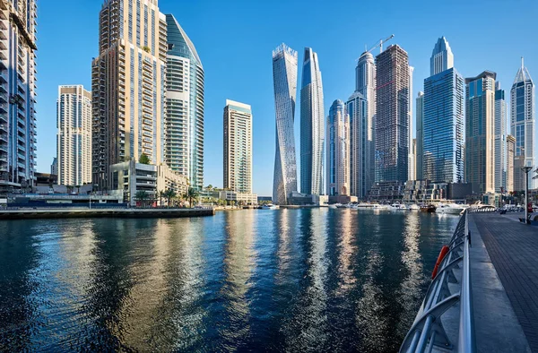 Vista Dubai Marina Arranha Céus Emirados Árabes Unidos — Fotografia de Stock