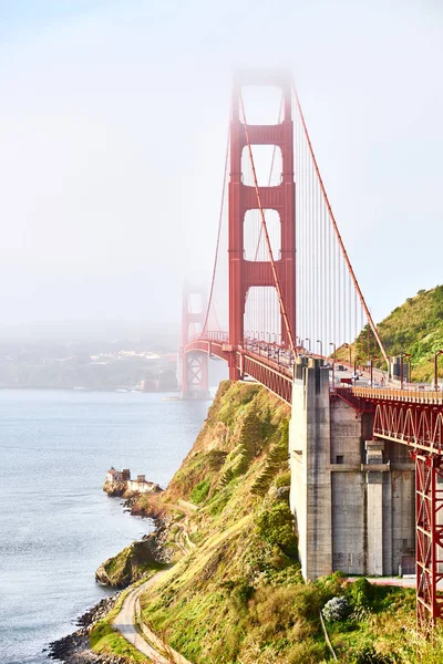 Вид Строительство Моста Голден Гейт Сан Франциско Калифорния Сша — стоковое фото