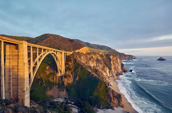 Zobrazit Bixby Creek Bridge Big Sur Oblast Kalifornie Usa — Stock fotografie