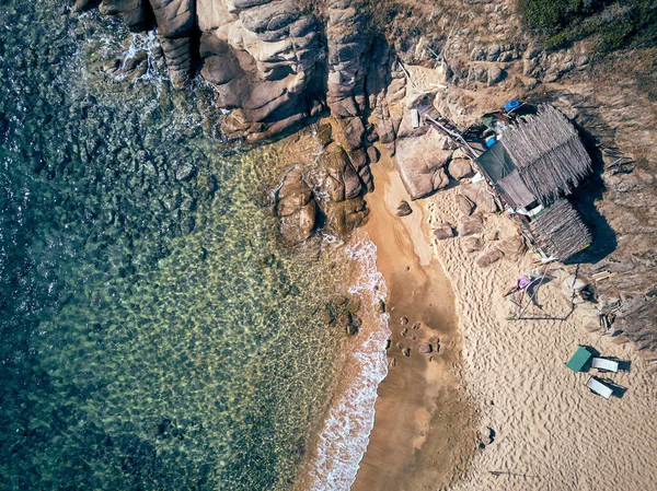 Man Hangmat Strand Sithonia Griekenland — Stockfoto