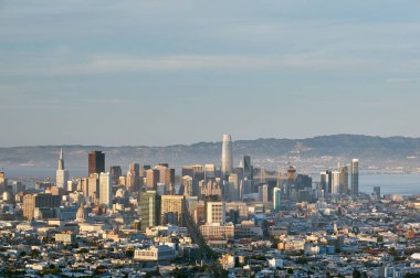 San Francisco manzarası görünüm İkiz Tepeler, Kaliforniya, ABD