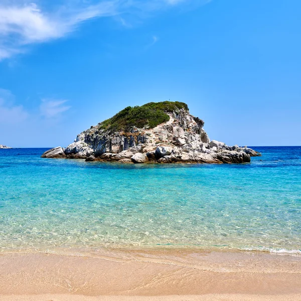 Vackra Steniga Stranden Landskap Sithonia Grekland — Stockfoto