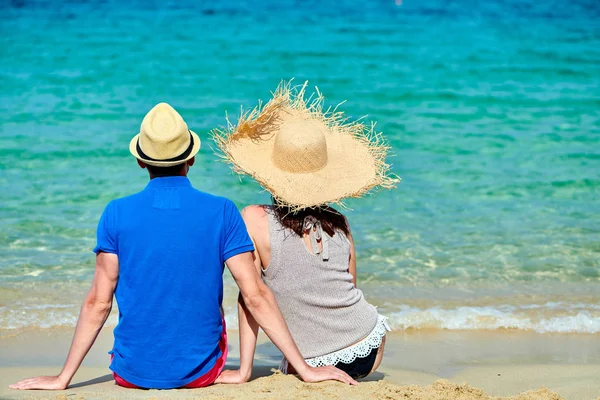 Couple Beach Sithonia Greece — Stock Photo, Image