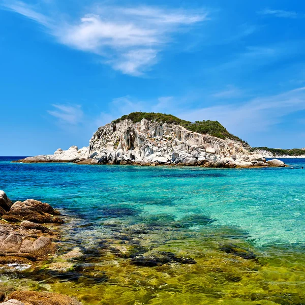 Hermoso Paisaje Playa Rocosa Sithonia Grecia — Foto de Stock
