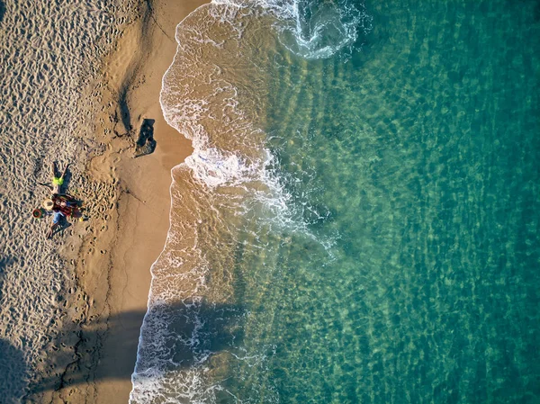 美丽的沙滩 从无人机射击的顶级鸟图 希腊西托尼亚 — 图库照片