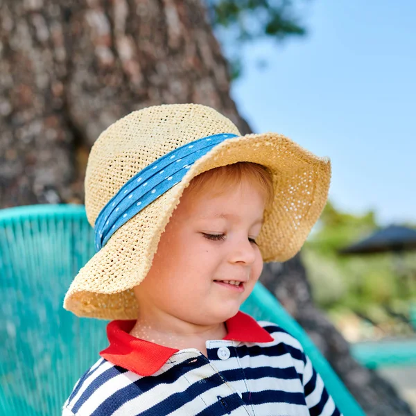 Two Year Old Toddler Boy Sandy Beach — Stock Photo, Image