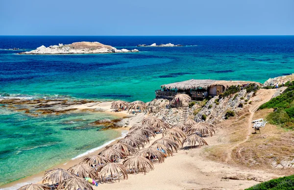 Schöner Strand Und Felsige Küstenlandschaft Sithonia Griechenland — Stockfoto