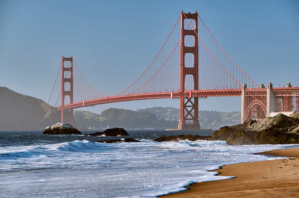 Golden Gate Bridge Vista Baker Beach San Francisco California Usa — Foto Stock