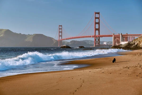Голден Гейт Брідж Подання Від Пляжу Бейкер Сан Франциско Каліфорнія — стокове фото