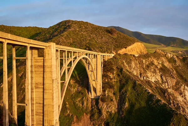 Bixby Creek Bridge Highway Sunset Big Sur Area California Usa — Stock Photo, Image