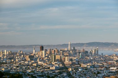 San Francisco skyline view from Twin Peaks, California, USA clipart