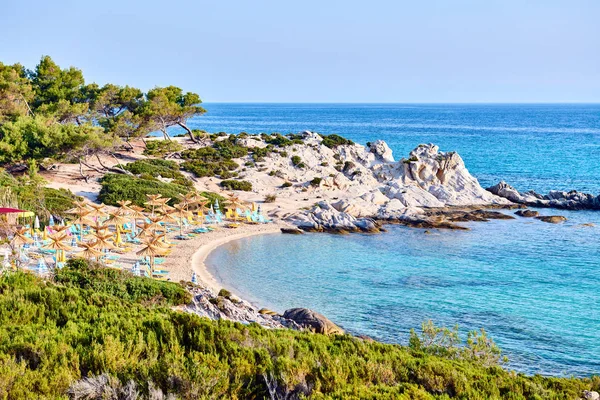 Beautiful Orange Beach Sithonia Greece — Stock Photo, Image