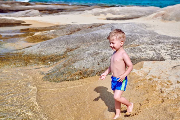 Niño Dos Años Playa — Foto de Stock