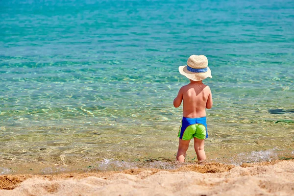 Δύο Χρονών Αγόρι Toddler Στην Παραλία — Φωτογραφία Αρχείου