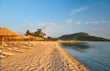 Toroni, Sithonia, Yunanistan 'daki güzel plaj