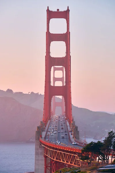 Golden Gate Bridge View Golden Gate Vue Sur Coucher Soleil — Photo