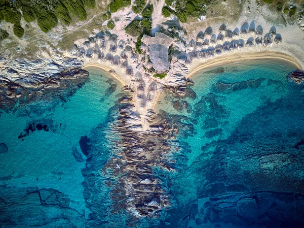 Schöner Strand oben Luftaufnahme Drohne erschossen — Stockfoto