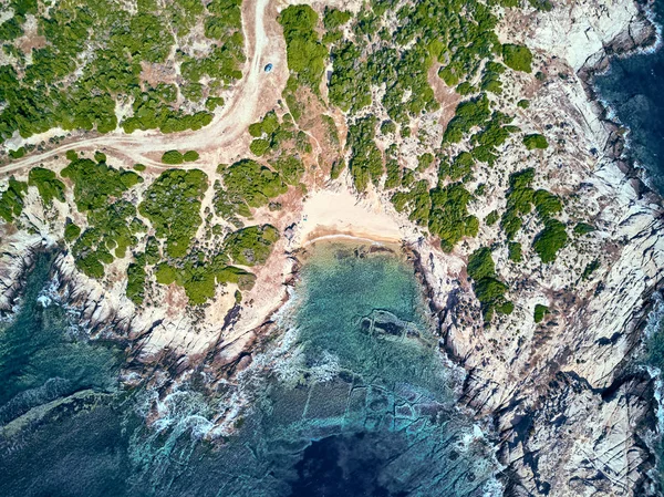 Schöner Strand oben Luftaufnahme Drohne erschossen — Stockfoto