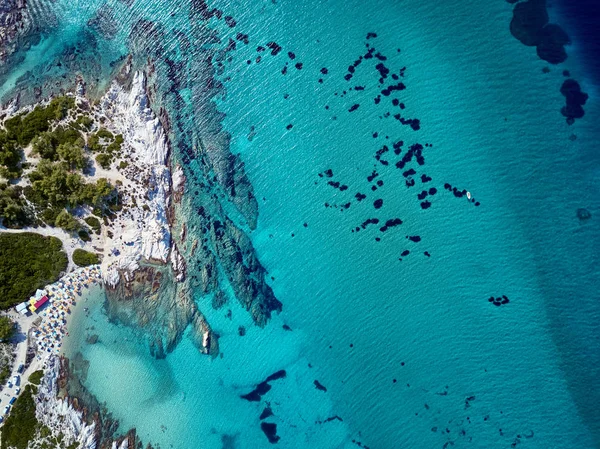 Beautiful beach top aerial view drone shot — Stock Photo, Image