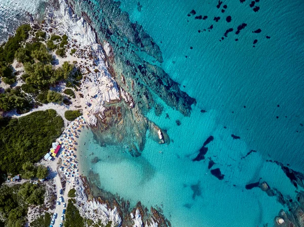 Bela praia vista aérea superior drone tiro — Fotografia de Stock