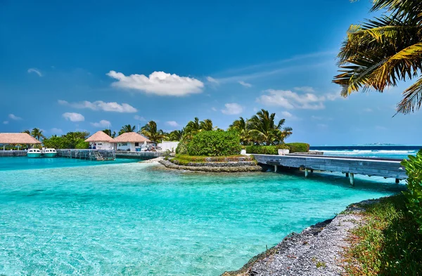 Tropischer Badeort Sommerurlaub Auf Den Malediven — Stockfoto